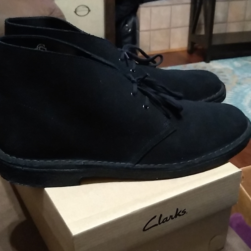 Clarks black suede Desert Boot
